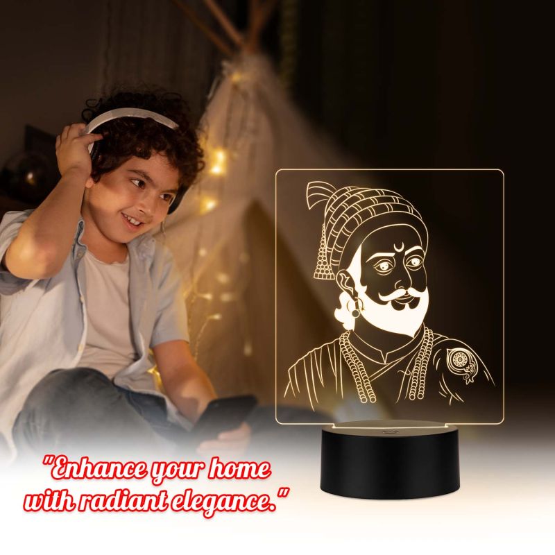 Chhatrapati Shivaji Maharaj Design Night Lamp